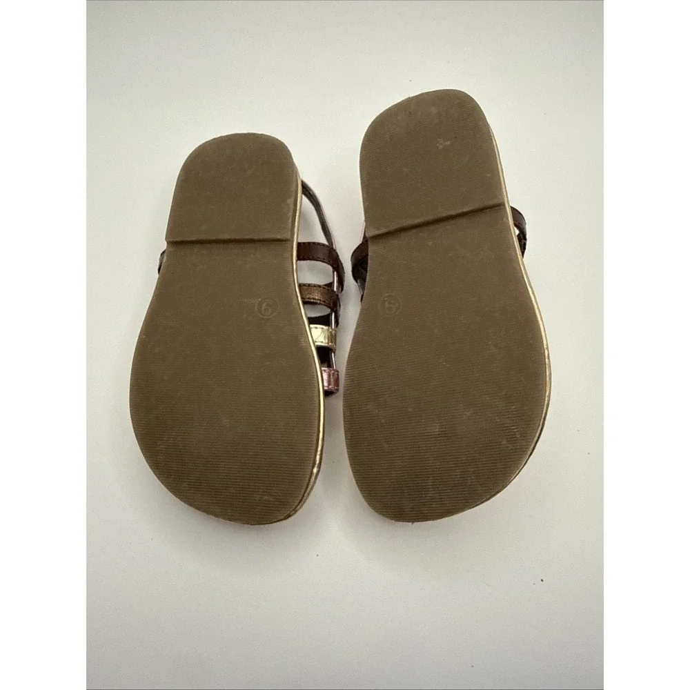 Dora The Explorer Kids Toddler Size 9 Gold Butterflies Strap Sandals